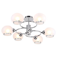 LUSSOLE LANIER Люстра потолочная, цвет основания - хром, плафон - стекло (цвет - белый), 6x6W E14, GRLSP-8278