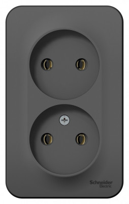 BLANCA О/У РОЗЕТКА двойная без заземл. без штор. ИЗОЛ.ПЛ.,16А,250В,АНТРАЦИТ