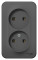 BLANCA О/У РОЗЕТКА двойная без заземл. без штор. ИЗОЛ.ПЛ.,16А,250В,АНТРАЦИТ