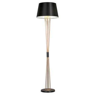 LUSSOLE Talladega Торшеры, цвет основания - черный, плафон - ткань (цвет - черный), 1x60W E27, LSP-0596