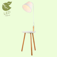 LUSSOLE WRANGELL Торшер, цвет основания - белый, плафон - ткань (цвет - белый), 1x10W E27, GRLSP-0522