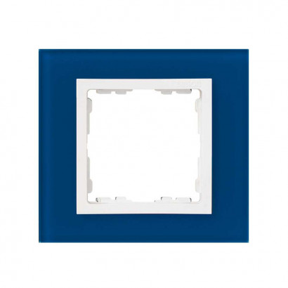 Simon 82617-64 S82N Рамка 1-ная, синий - белый (стекло)