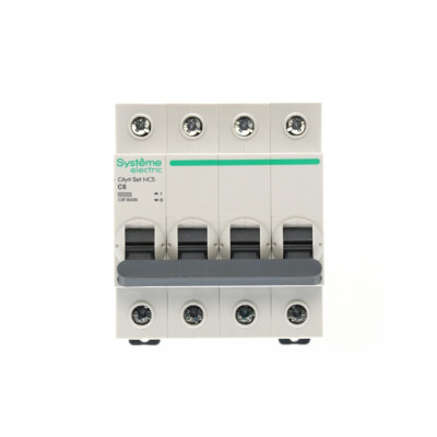 City9 Set Автоматический выключатель (АВ) С 6А 4P 6kA 400В, Systeme Electric, C9F36406