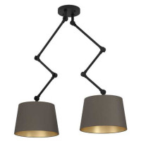 390199 Люстра PISTUNIO, 2X40W (E27), сталь, черный // текстиль, капучино, латунь, 390199