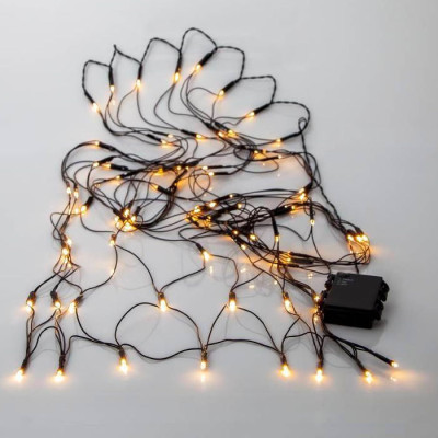 727-54 Гирлянда AKKU, 80X0,064W(LED),  4,5V, 80*150см, пластик черный, 3xАА (не в комплекте)