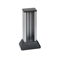 Simon Cima 500 Алюминий/Графит Миниколонна 2-сторонняя на 4 модуля, 336х126,5(158)х109,5(181) мм, 52550222-033