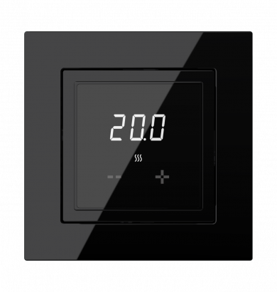 82217PB  Термостат с сенсорным экраном для теплых полов 16А, черный, Wedder