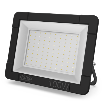 Gauss Прожектор Elementary 100W 9450lm 3000К 175-265V IP65 черный LED, 613527100