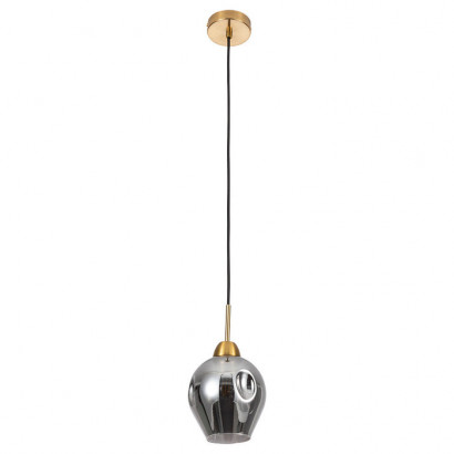 Arte Lamp YUKA, Светильник подвесной, цвет арматуры - полированная медь, цвет плафона/декора - ДЫМЧАТЫЙ, 1x60W E27, A7759SP-1PB