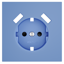 Накладка для розетки с заземлением и защитными шторками, с USB A+A, S70 (деним), VLS000915