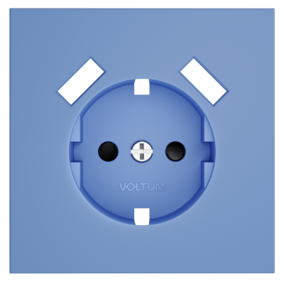 Накладка для розетки с заземлением и защитными шторками, с USB A+A, S70 (деним), VLS000915