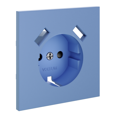 Накладка для розетки с заземлением и защитными шторками, с USB A+A, S70 (деним), VLS000915