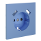Накладка для розетки с заземлением и защитными шторками, с USB A+A, S70 (деним), VLS000915