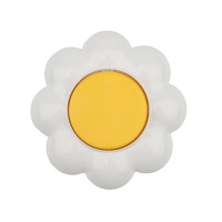 Выключатель одноклавишный HAPPY Ромашка с/у, желтый/белый KRANZ, KR-78-0620