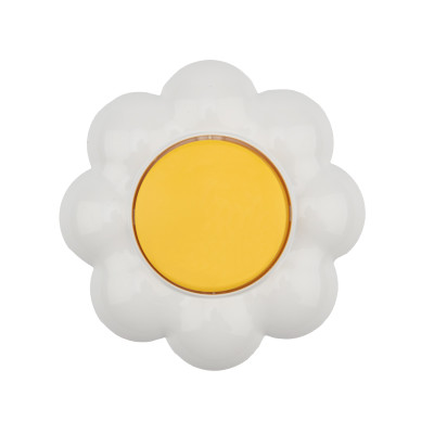 Выключатель одноклавишный HAPPY Ромашка с/у, желтый/белый KRANZ, KR-78-0620