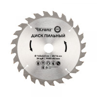 Диск пильный 165 мм х 24 зуб х 20/16 мм Kranz, KR-92-0105