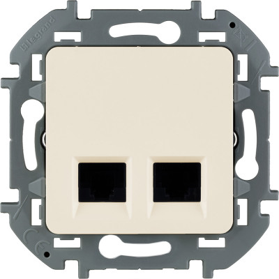 Legrand Розетка компьютерная двойная RJ45 категория 6 UTP - Legrand Inspiria - слоновая кость, 673841