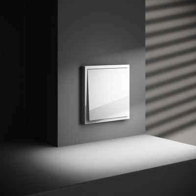 Перекрестный переключатель встраиваемый VOLTUM S70 одноклавишный 10А, (белый глянцевый), VLS010501