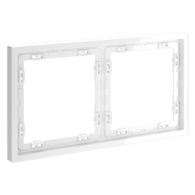 Рамка пластиковая VOLTUM S70 на 2 поста, (белый глянцевый), VLS100201