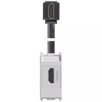 Vimar Розетка HDMI с подключением кабеля под 90°, серебро, 14346.H.SL