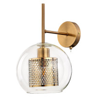 Arte Lamp MANCHESTER, Бра, цвет арматуры - АНТИЧНАЯ БРОНЗА, цвет плафона/декора - ПРОЗРАЧНЫЙ, 1х60W E27, A7620AP-1AB