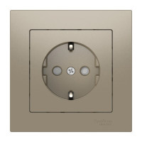 ATN000544S - ATLASDESIGN РОЗЕТКА с заземлением со шторками, 16А, в сборе, быстрозажим. клем., ШАМПАНЬ, Systeme Electric