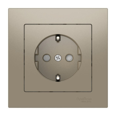 ATN000544S - ATLASDESIGN РОЗЕТКА с заземлением со шторками, 16А, в сборе, быстрозажим. клем., ШАМПАНЬ, Systeme Electric