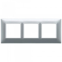 Vimar Накладка для 6 модулей (2+2+2) расстояние между центрами 57мм серебро матовое, 14646.20