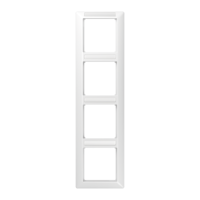 Рамка 4-кратная вертикальная с полем для надписи белая, AS584BFINAWW