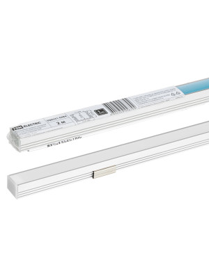 Алюминиевый профиль накладной 1612 (2 м), матовый рассеиватель, 2 заглушки, 4 крепежа TDM Electric, SQ0331-0484