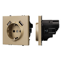 054290 - Механизм розетки с USB зарядкой SCT-NOBE-MUAA-SFPL-GD (230V, 16A) (Arlight, -)