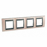 MGU66.008.296 - UNICA TOP РАМКА 4-постовая, горизонтальная, ГРАФИТ/ОНИКС