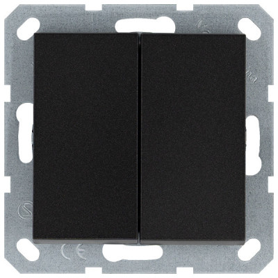 Звонковый механизм механизм 2 клавишный с переключающим контактом 10А, 250В, цвет антрацит, G3020B, Jasmart