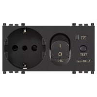 Vimar Розетка P30 взаимоблокируемая+диф.автомат C16, серая, 19286