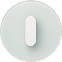 Berker Выключатель 1-клавишный, белое стекло, серия R.Classic