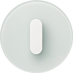 Berker Выключатель 1-клавишный, белое стекло, серия R.Classic