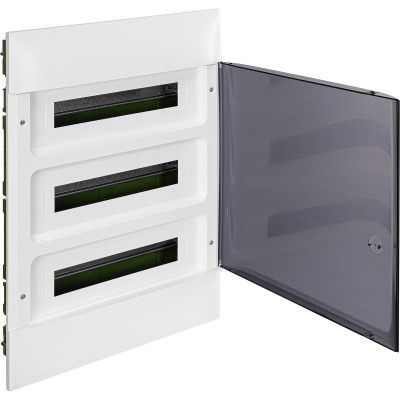 137578 Пластиковый щиток Legrand Practibox S, для встраиваемого монтажа (в полые стены), цвет двери "Дымчатый", 3X18