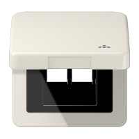 Накладка и крышка для двойных UAE розеток с символом "сеть"; термопласт слоновая кость, CD590KLLAN