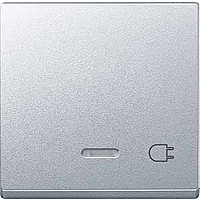 SМ Клавиша 1-ная с линзой и символом "Вилка" , алюм.