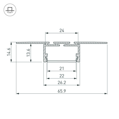 Профиль PLS-LOCK-H15-T-HIDE-3000 (Arlight, Алюминий), 042807