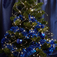 CL53 Гирлянда на елку, 200 LED белый, 10 веток* 20 лампочек, 2м + 1м шнур, IP20, Feron 32984