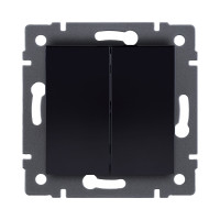 Выключатель кнопочный 2-клавишный 10А/250В, изогнутый, черный Kollinger REA-R-011BK для Aspekt, Eleganz, Reflex Выключатель кнопочный 2-клавишный 10А/250В, изогнутый, черный Kollinger REA-R-011BK для Aspekt, Eleganz, Reflex