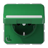 Штепсельная розетка SCHUKO 16A 250V~ с полем для надписи и защитой от влажности; зеленая, CD1520BFNAKLGN