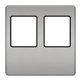 FD04318CB-M Fede Fede Плата монтажная Multimedia для 2-х разъёмов, Bright Chrome/черн.