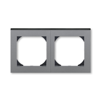 3901H-A05520 69 - Рамка ABB Levit 2 поста 55х55 для механизмов BJE сталь / дымчатый чёрный - 2CHH015520A4069