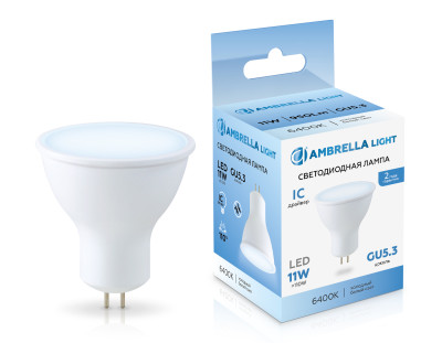 Светодиодная лампа MR16 11Вт 6400K GU5.3 110°, AMBRELLA LIGHT, 161106