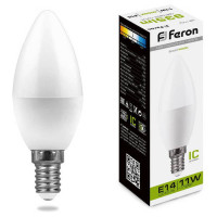 Лампа светодиодная, (11W) 230V E14 4000K С37, LB-770, Feron 25942