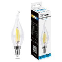 Лампа светодиодная, (7W) 230V E14 6400K, LB-67, Feron 38233