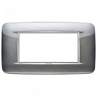 Vimar Накладка с закруглениями для 4 модулей атлантический серый металлик, 20684.C09