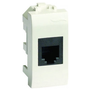 ДКС Комп.роз. RJ45 кат.5e, Brava, слон.кость, 1мод, 75654S